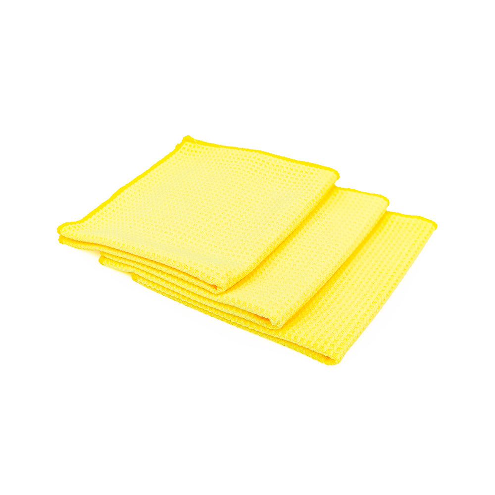 Waffle-weave towel yellow